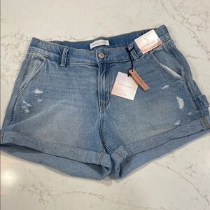 Happily Grey Denim Shorts | High Rise Distressed Cuffed | 27